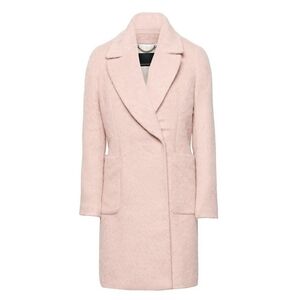 Banana Republic Blush Pink Fuzzy Italian Wool Mohair Alpaca Car Coat XS